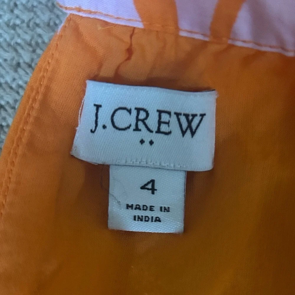 J.Crew Orange Hawaiian Floral Women’s Mini Halter Dress Size 4 Lined Tropical